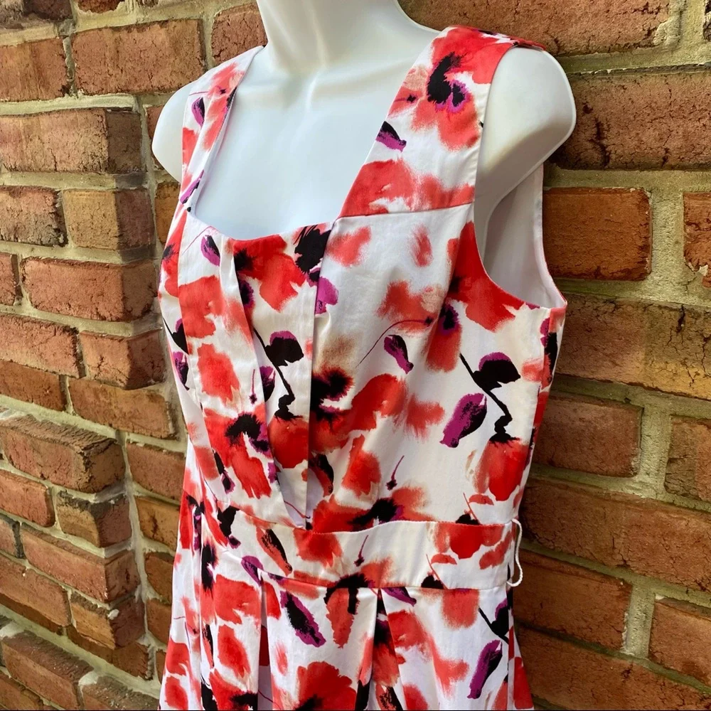 East 5th Orange Floral Sleeveless Dress 14 - Picture 4 of 7